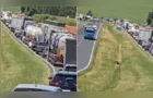 Novo vídeo mostra congestionamento de 12 km na BR-376 por conta de obras em PG