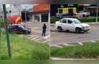 Colisão entre carros deixa pedestre ferido no Centro de Ponta Grossa