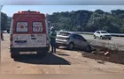 Carro colide contra pavimento inacabado na PRC-466 em Guarapuava