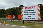 Trecho da BR-376 é parcialmente interditado em Ponta Grossa para obra de viaduto