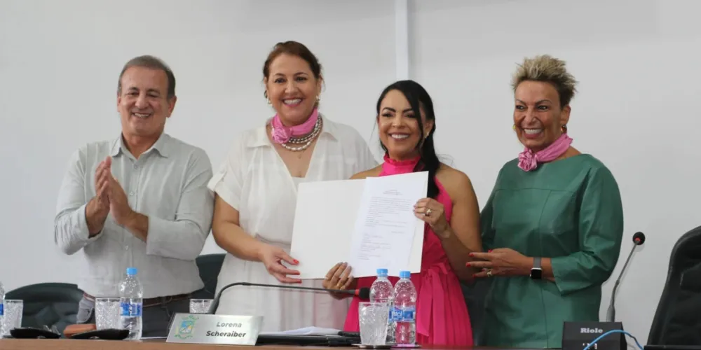 A solenidade de reativação da Procuradoria da Mulher e a posse das novas procuradoras do município foi realizada na quarta-feira (08)