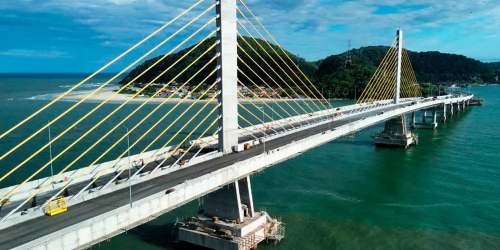 A Ponte de Guaratuba terá quatro faixas de tráfego, ciclovia e áreas para pedestres