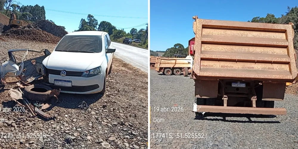 O acidente resultou apenas em danos materiais