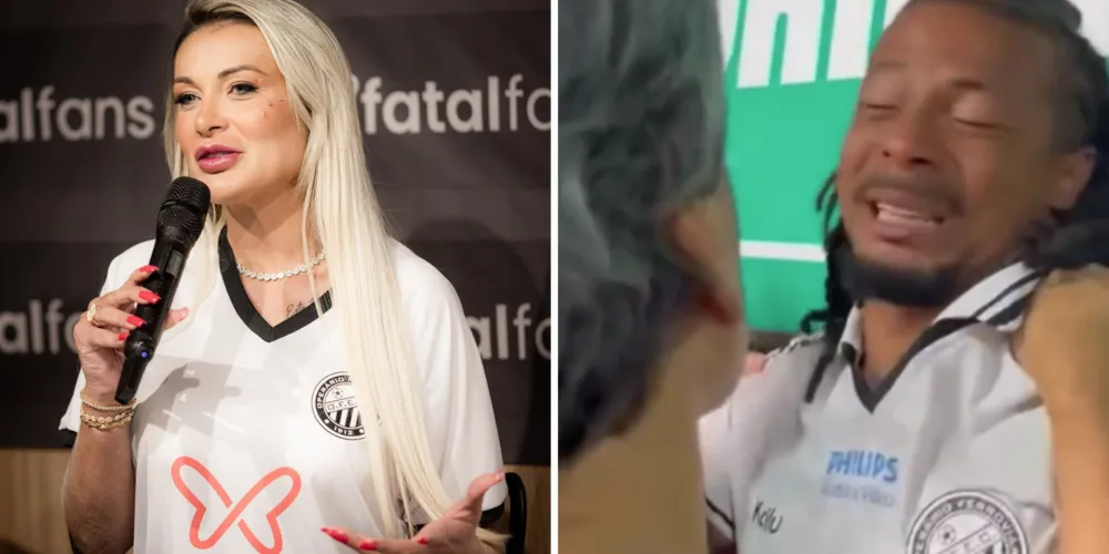 Andressa Urach e Berto, jogador do Operário