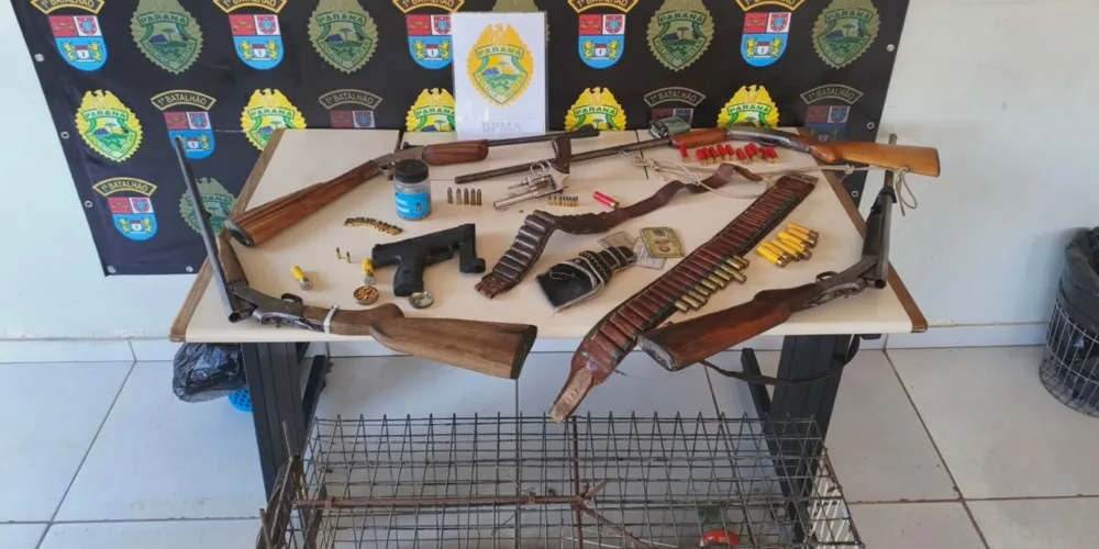 Diversas armas e munições foram apreendidas