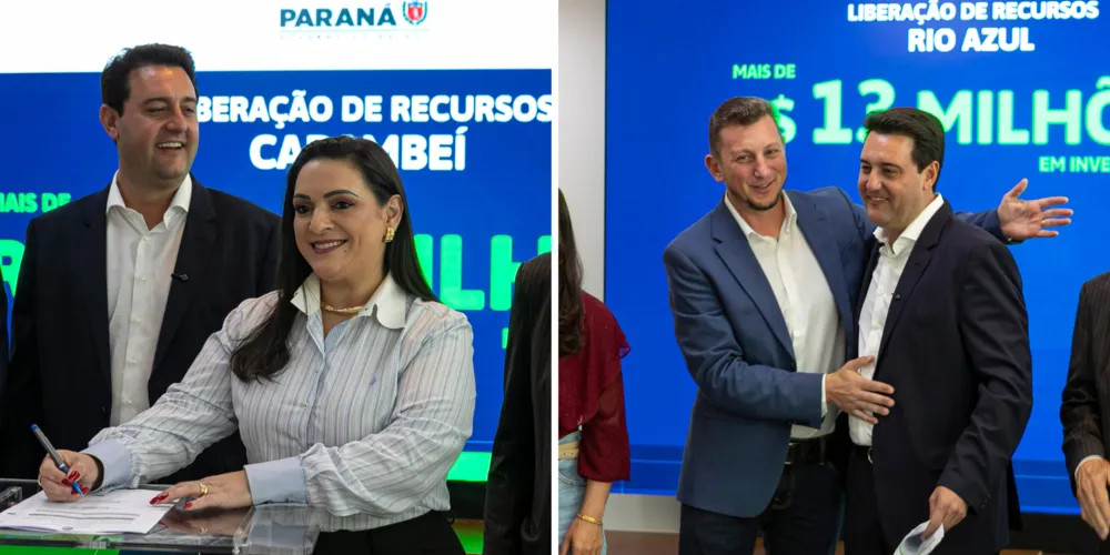Elisangela Pedroso e Leandro Jasinski estiveram reunidos com Ratinho Junior