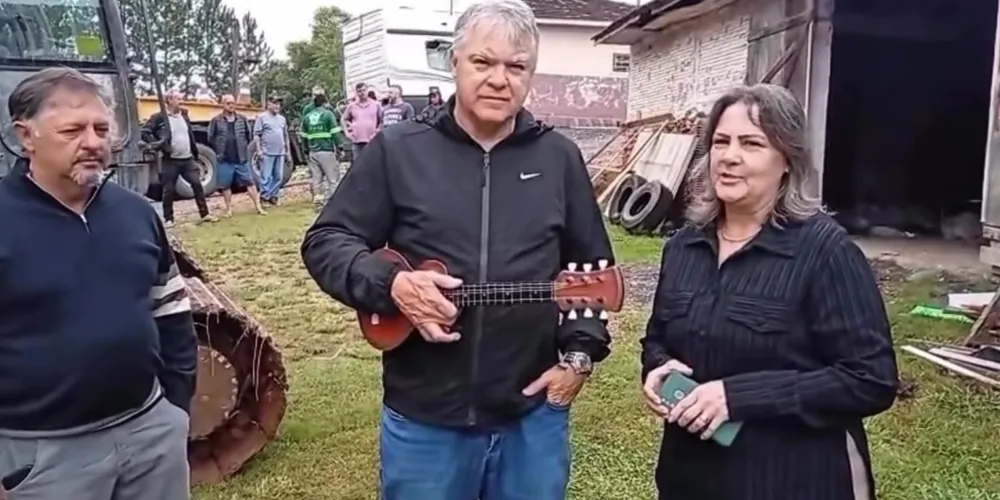 Altamir Sanson e Joceli Gomes Cunha estiveram no local das obras