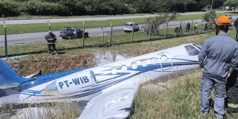 Acidente envolveu um jato Cessna modelo Citation 550, prefixo PT-WIB
