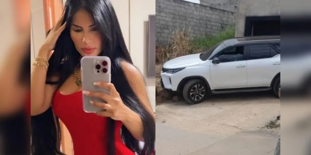 Fabíola Alves Sales e o SUV onde foi encontrada
