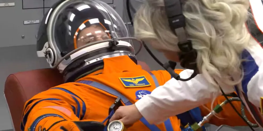 Astronauta em preparação