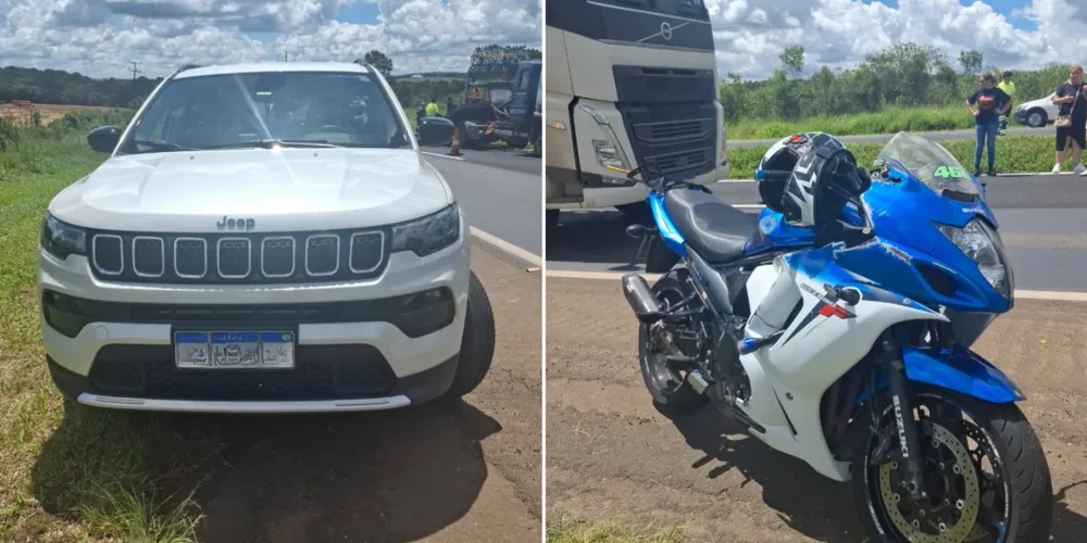 O motociclista, um homem de 53 anos, e a passageira, uma mulher de 45 anos, sofreram ferimentos de média gravidade