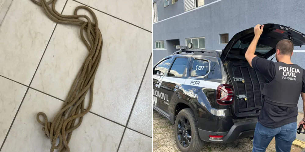 No local da prisão do jovem de 18 anos, foi apreendida uma corda que teria sido utilizada na ação