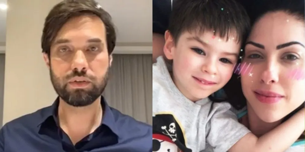 À esquerda Dr. Jairinho, à direita Monique Medeiros com o filho Henry Borel