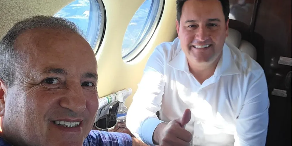 Moacyr Fadel ao lado de Ratinho Jr.