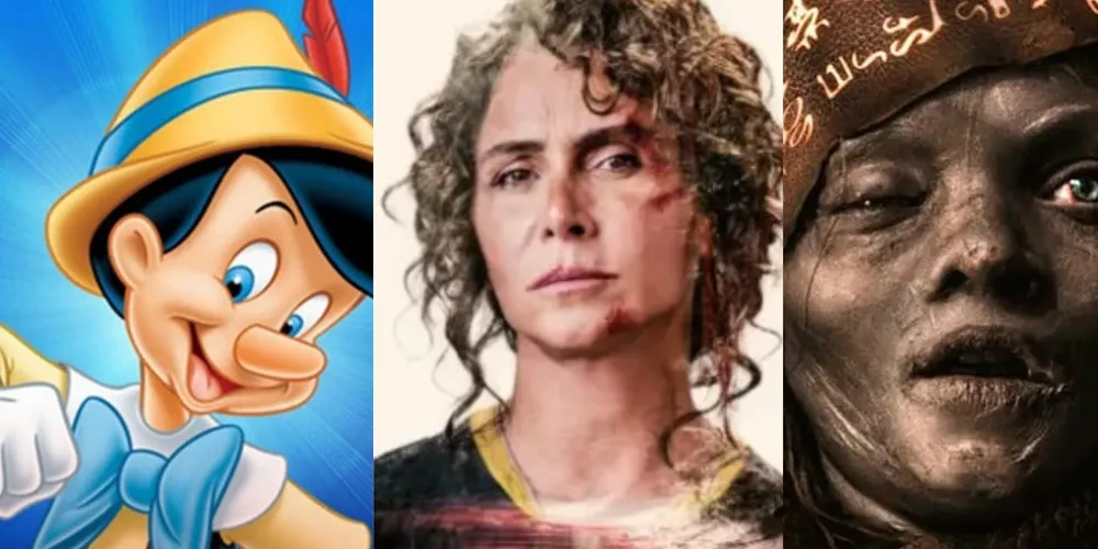 Capas dos filmes: 'Pinóquio'; 'Rio de Sangue' e 'Maldição da Múmia'