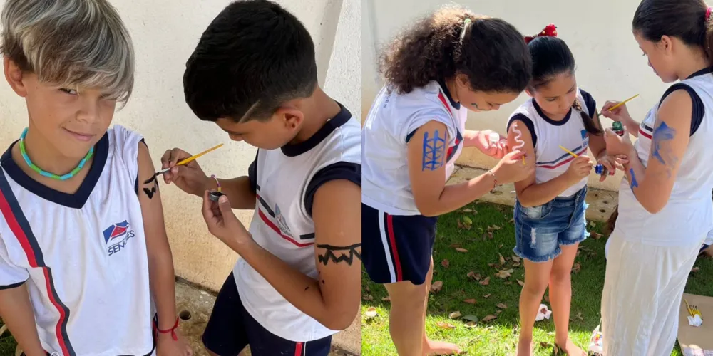 Estudantes puderam realizar diversas atividades, como pinturas corporais