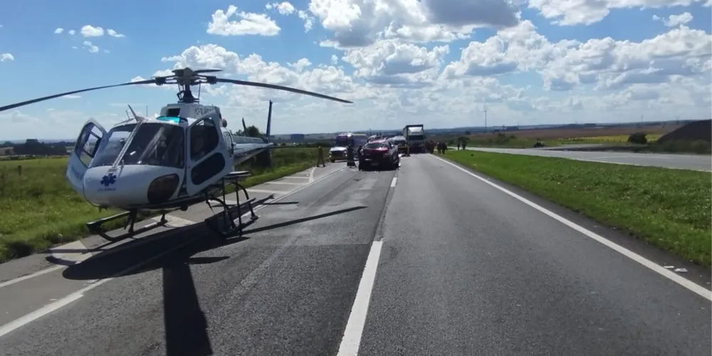 Acidente aconteceu na altura do quilômetro 538 da rodovia, no município de Palmeira, na região da Colônia Witmarsum