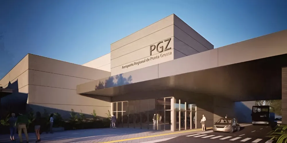 A imagem projeta o Aeroporto de Ponta Grossa ao fim das obras