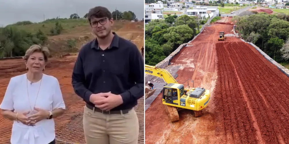 Obras da Avenida Anita Garibaldi, que liga os bairros Órfãs e Boa Vista, já esta 80% concluída