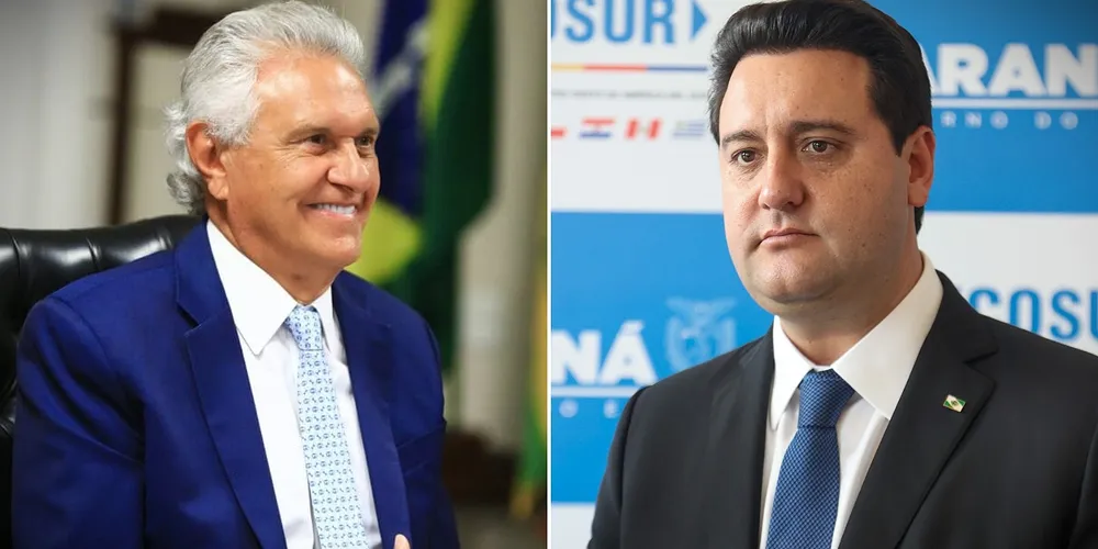 Ronaldo Caiado e Ratinho Junior, governadores de Goiás e do Paraná, respectivamente