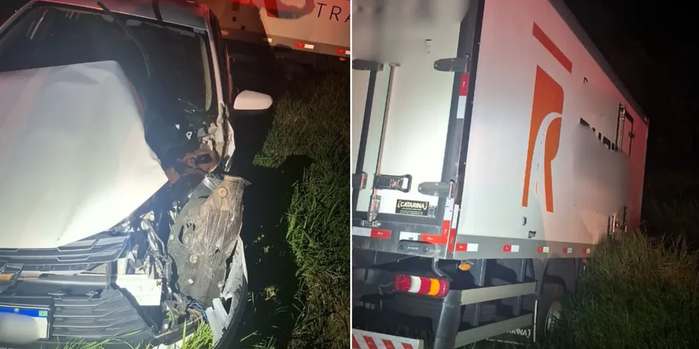O motorista do carro ficou ferido, enquanto o condutor do caminhão não teve ferimentos