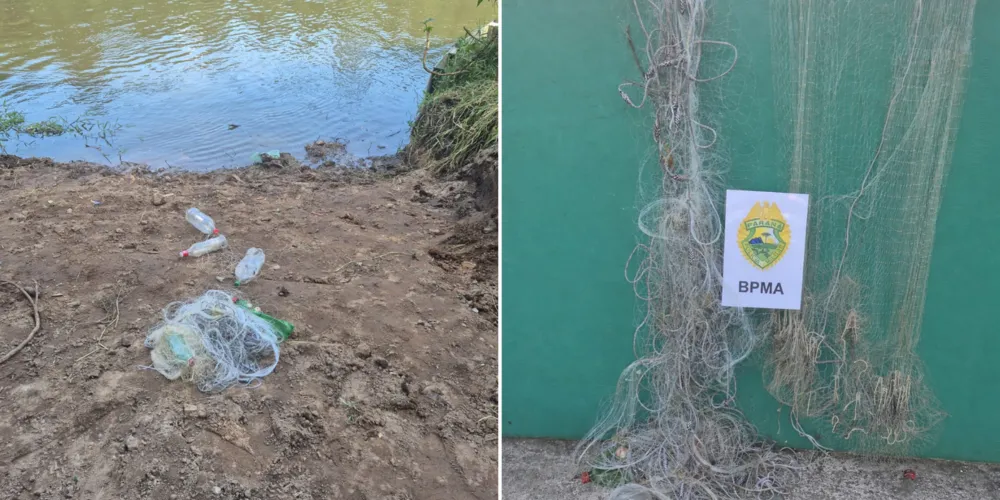 Os materiais foram apreendidos em um barranco em Porto Amazonas pela Polícia Militar Ambiental