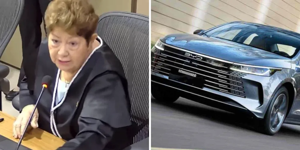A desembargadora Eva do Amaral, crítica do corte de benefícios adicionais para membros da corte, usa carro oficial e motoristas pagos pelo Tribunal de Justiça do Pará (TJPA)