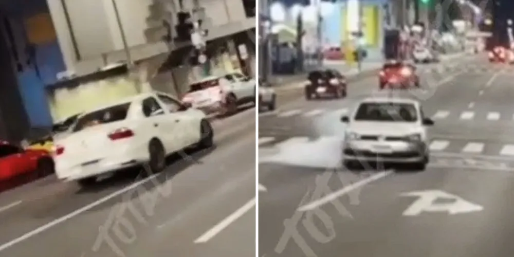 O condutor ainda seguiu pela contramão da via