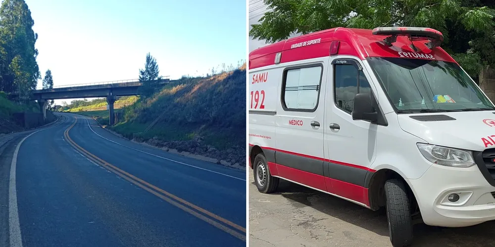 Logo após a queda, a motocicleta foi retirada do local