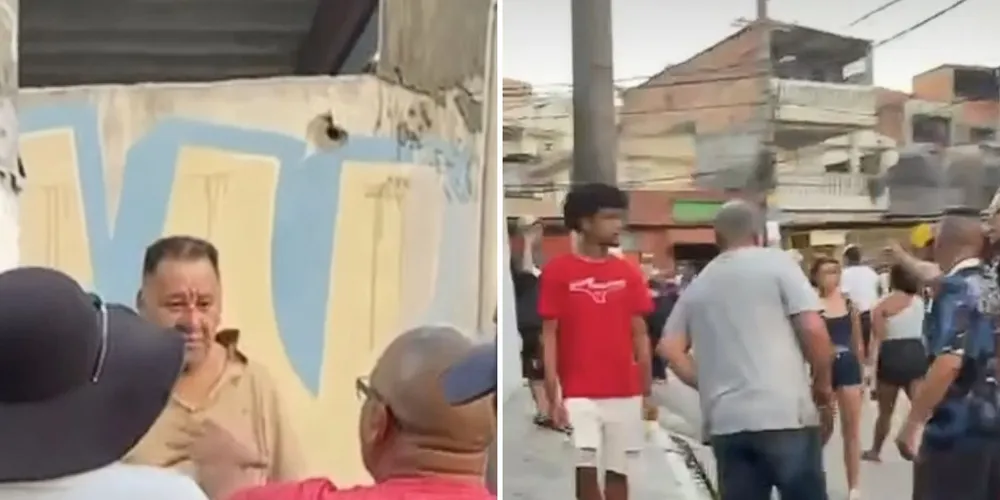 Após o atropelamento, o carro ainda colidiu contra o portão de uma casa e atingiu veículos estacionados