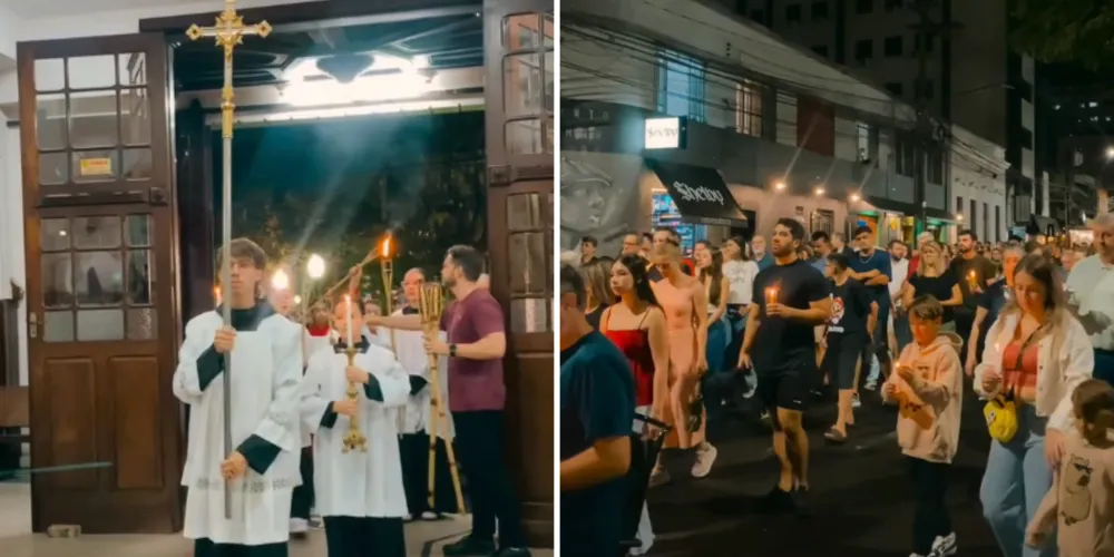 A celebração da Sexta-feira Santa reuniu centenas de pessoas que caminharam pelas ruas do Centro