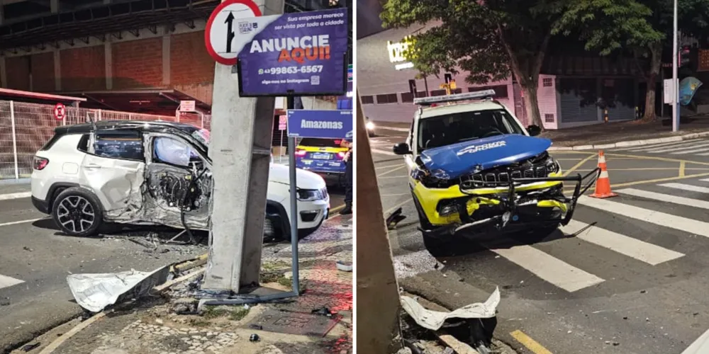 Os dois veículos envolvidos são da mesma marca, Jeep Compass