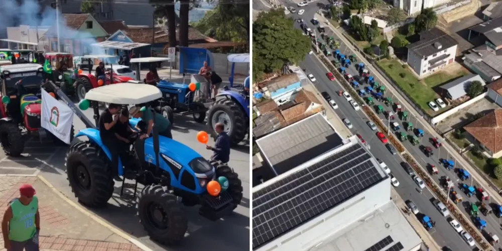 Considerado o maior desfile de tratores do estado do Paraná, o 'Tratoraço' atraiu a atenção da comunidade