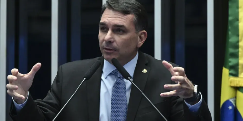 O senador e pré-candidato a presidente da República, Flávio Bolsonaro (PL)