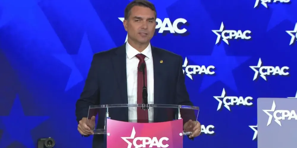 Flávio Bolsonaro discursou na edição de 2026 da CPAC (Conservative Political Action Conference)