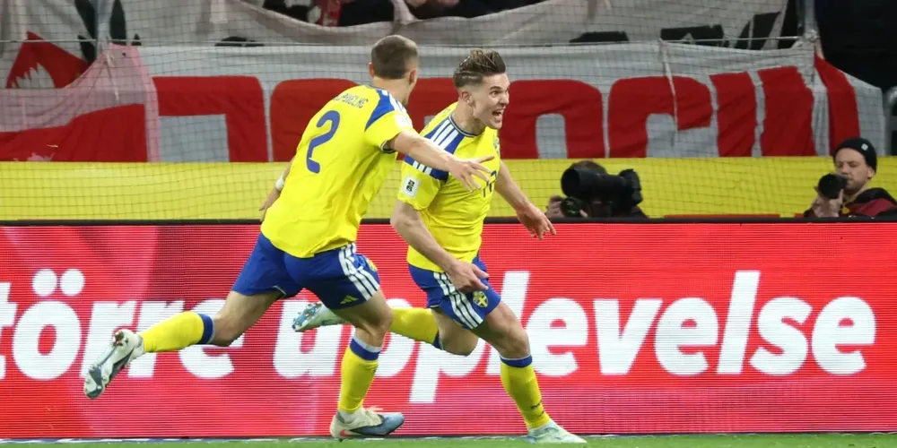 Viktor Gyökeres elebra gol pela Suécia na final da repescagem europeia contra a Polônia