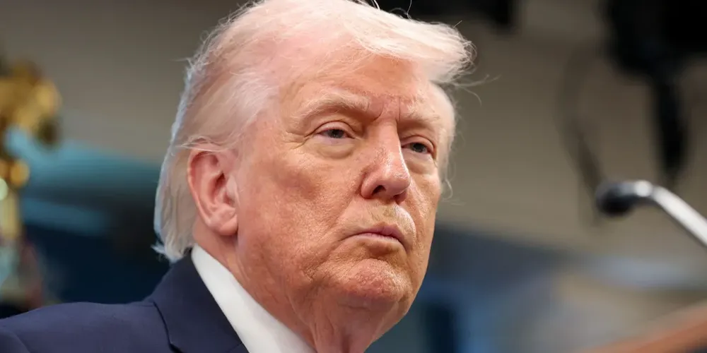 O presidente dos EUA, Donald Trump, durante coletiva de imprensa na Casa Branca