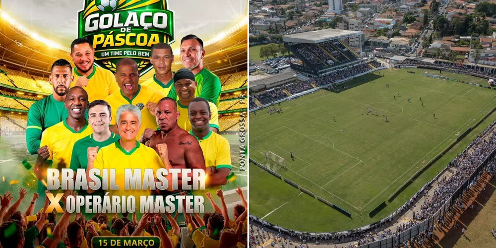 Estrelas do futebol mundial estarão em Ponta Grossa, neste domingo (15)