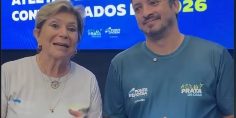 Prefeita Elizabeth Schmidt e o secretário de Esportes Ede Pimentel