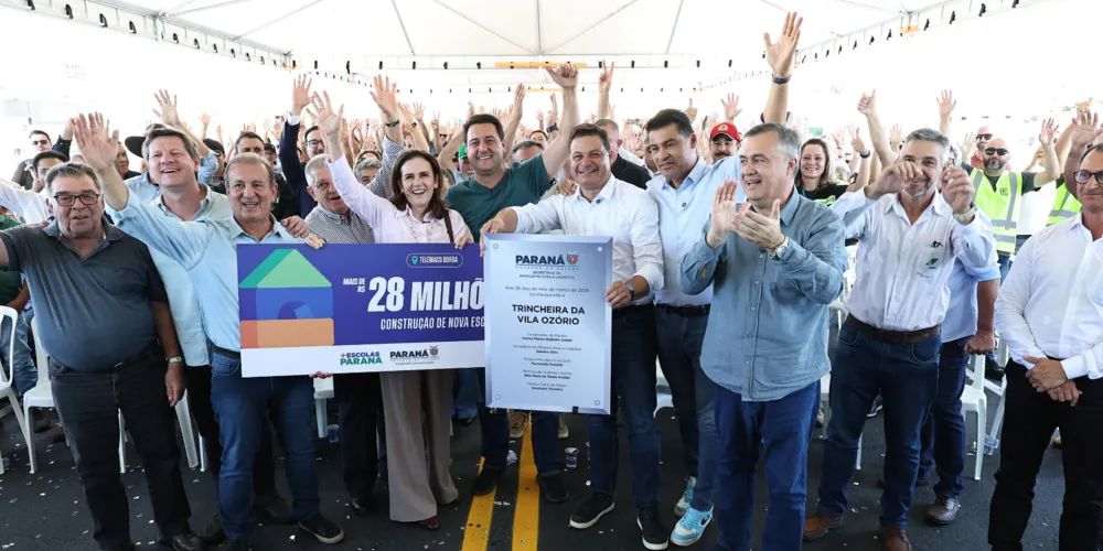 Em parceria com a Klabin, Ratinho Junior inaugura trincheira na PR-160 em Telêmaco Borba