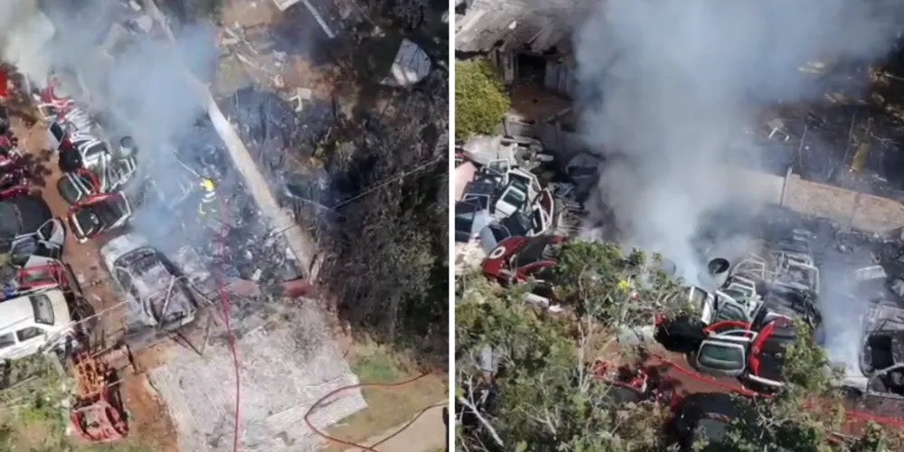 Incêndio ocorreu em ferro-velho na Avenida Bispo Dom Geraldo Pellanda