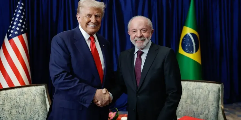 O presidente dos EUA, Donald Trump e o presidente da República, Luiz Inácio Lula da Silva