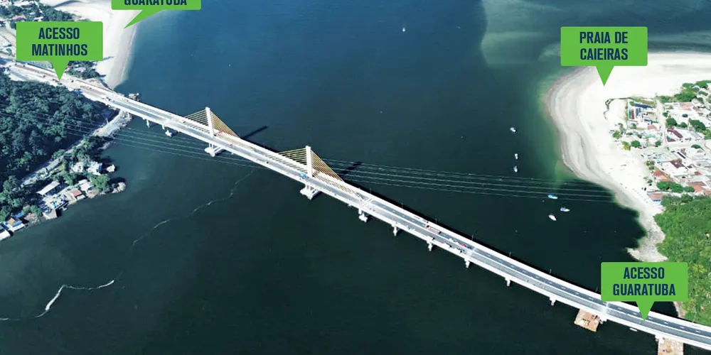 A cerimônia oficial de inauguração vai ocorrer na cabeceira da ponte do lado de Guaratuba