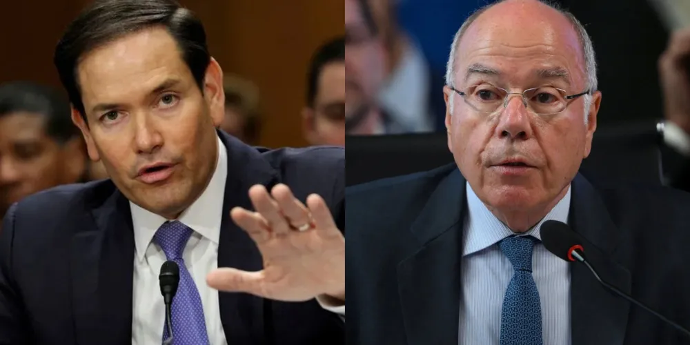 O secretário de Estado americano, Marco Rubio, e o ministro das Relações Exteriores do Brasil, Mauro Vieira