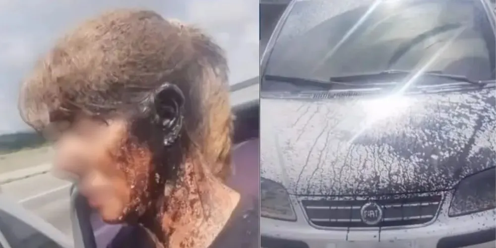 O caso mais grave envolveu uma mulher que conduzia um Fiat Idea prata com a janela aberta