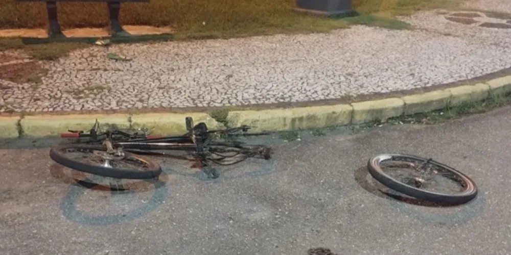 Bicicleta em que estavam filho e ex ficou completamente destruída