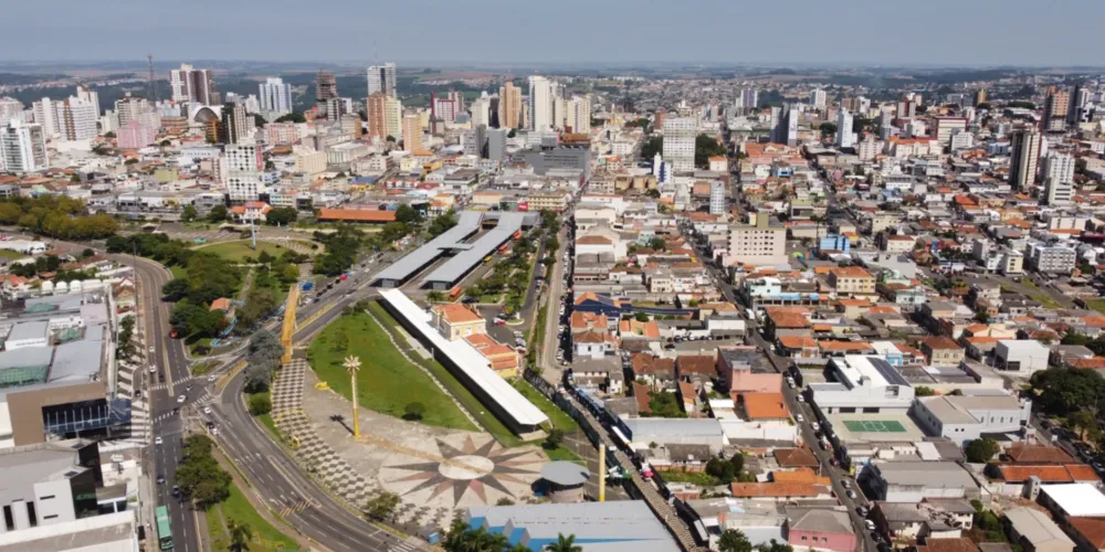 Cidade de Ponta Grossa vista de cima