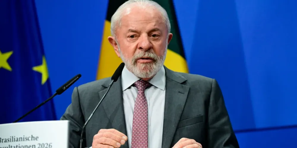 Presidente Luiz Inácio Lula da Silva durante entrevista coletiva em Hannover, na Alemanha20 de abril de 2026