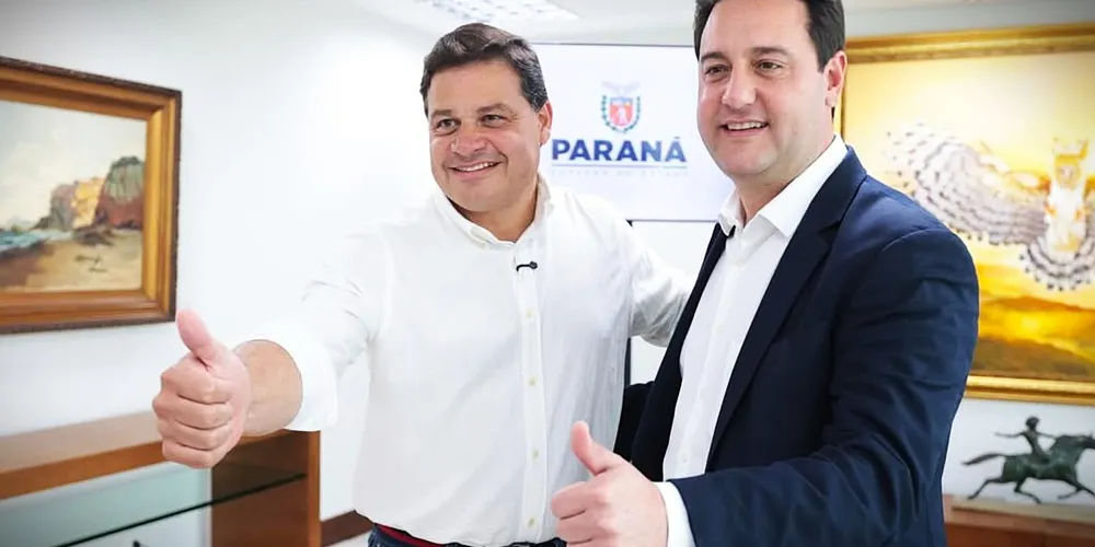 Sandro Alex e Ratinho Junior, governador do Paraná