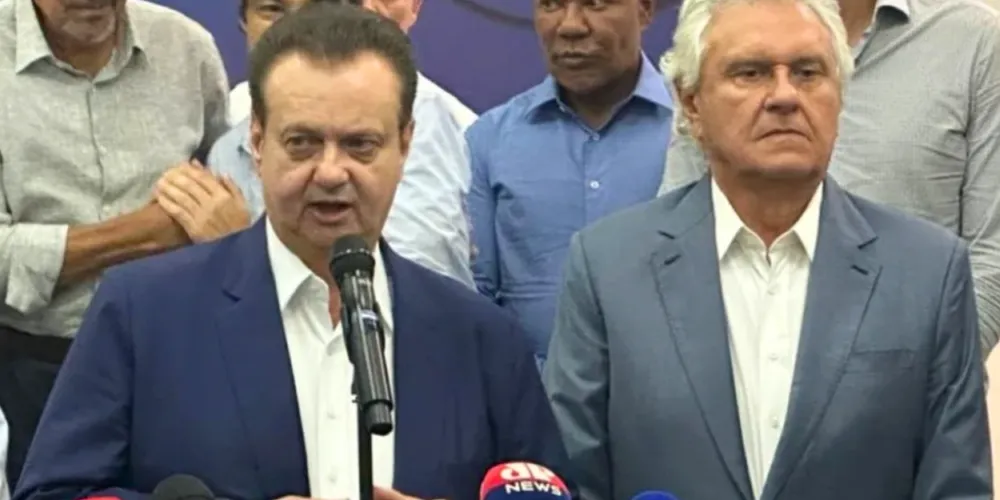 Gilberto Kassab, presidente nacional do PSD, e Ronaldo Caiado, pré-candidato à presidente da República